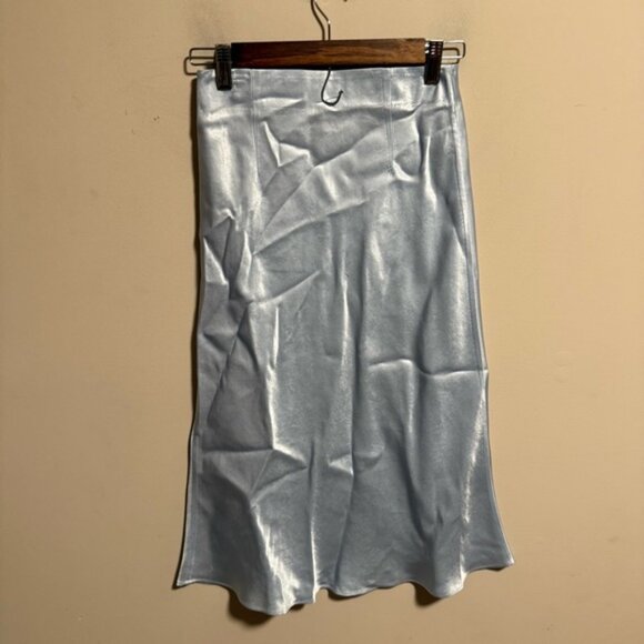 Aritzia Babaton Baby Blue Midi Slip Skirt- Size 2 - Picture 4 of 10